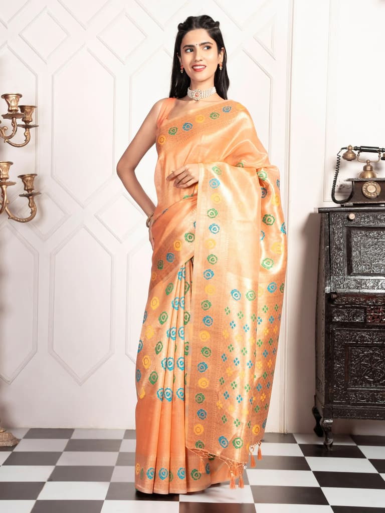 Mimosa Women's Woven Design Banarasi Style Art Silk Saree With Blouse Piece : SA00002082PCFREE — photo 3