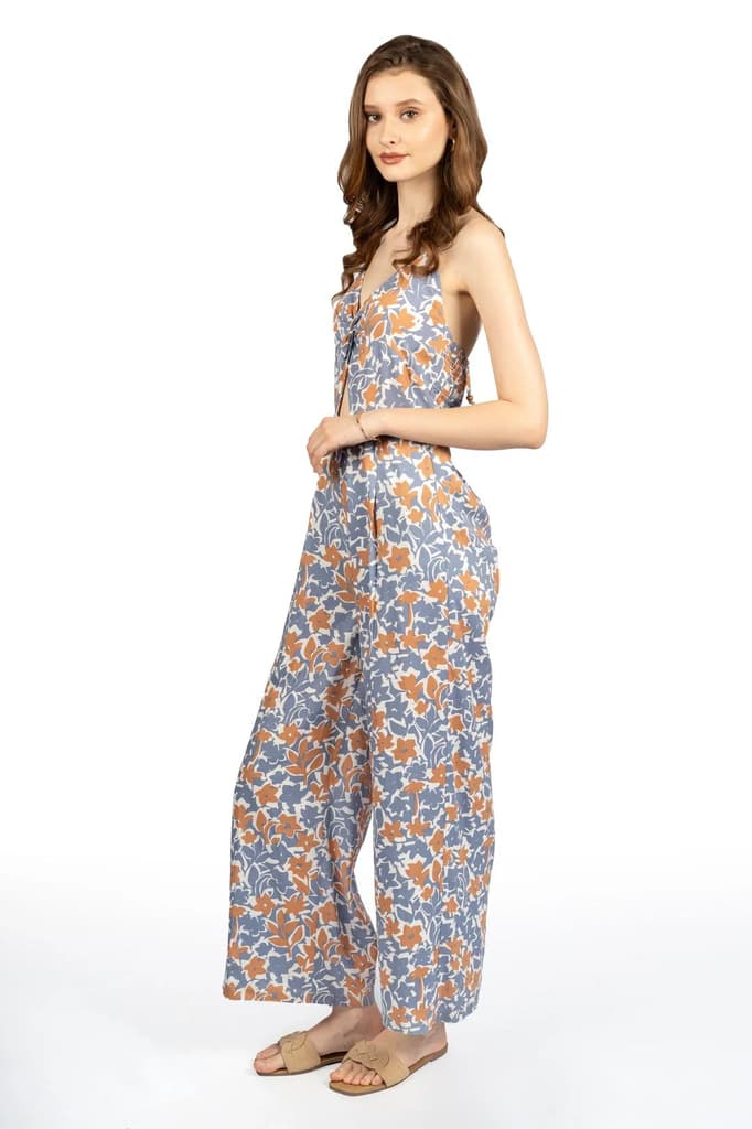 Multicolour Floral Fitted Jumpsuit in Rayon — photo 3
