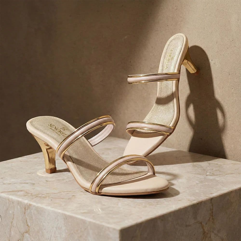Senorita STY-161E Cream Casual Heeled Slippers for Women — photo 2