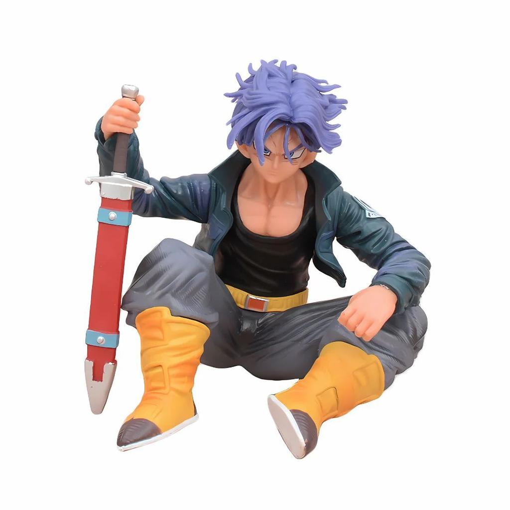 Future Trunks Sitting Figurine | Dragon Ball Z Collectible Statue with Sword