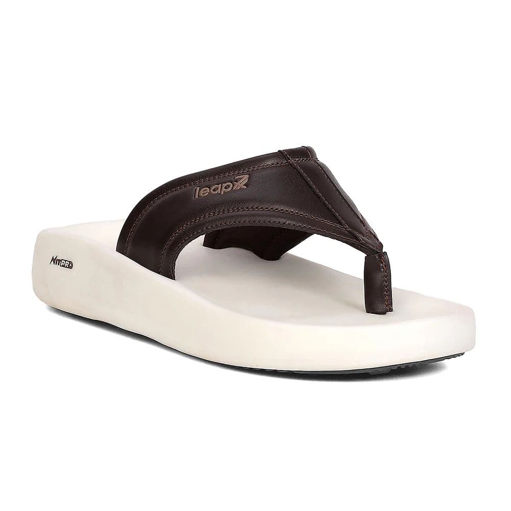Leap7X NITWALK-31 Men's Brown Slip-on Slippers - Nitro Sole with Molded EVA Comfort — 6/40 / Brown