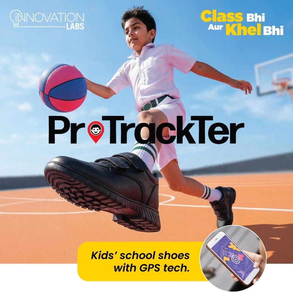 Leap7X SCL-RACEG Kids' Black School Shoes - SCHOOL PROTRACKTER with Built-in GPS Tracker — photo 3