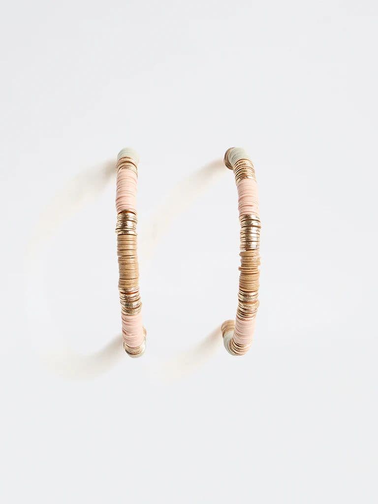 Westside Accessories Multi Color Beaded Hoop Earrings