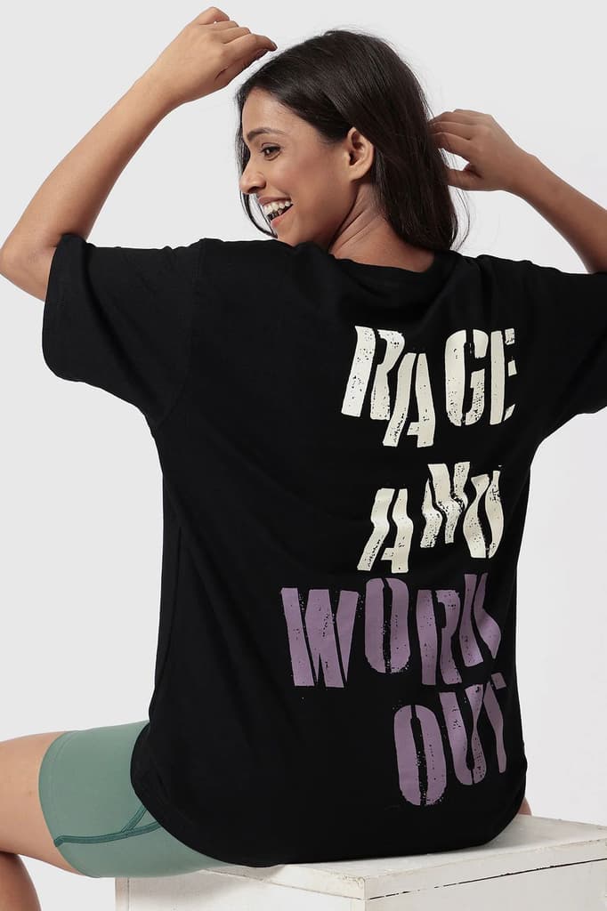 Rage Oversized T-shirts Black — XS