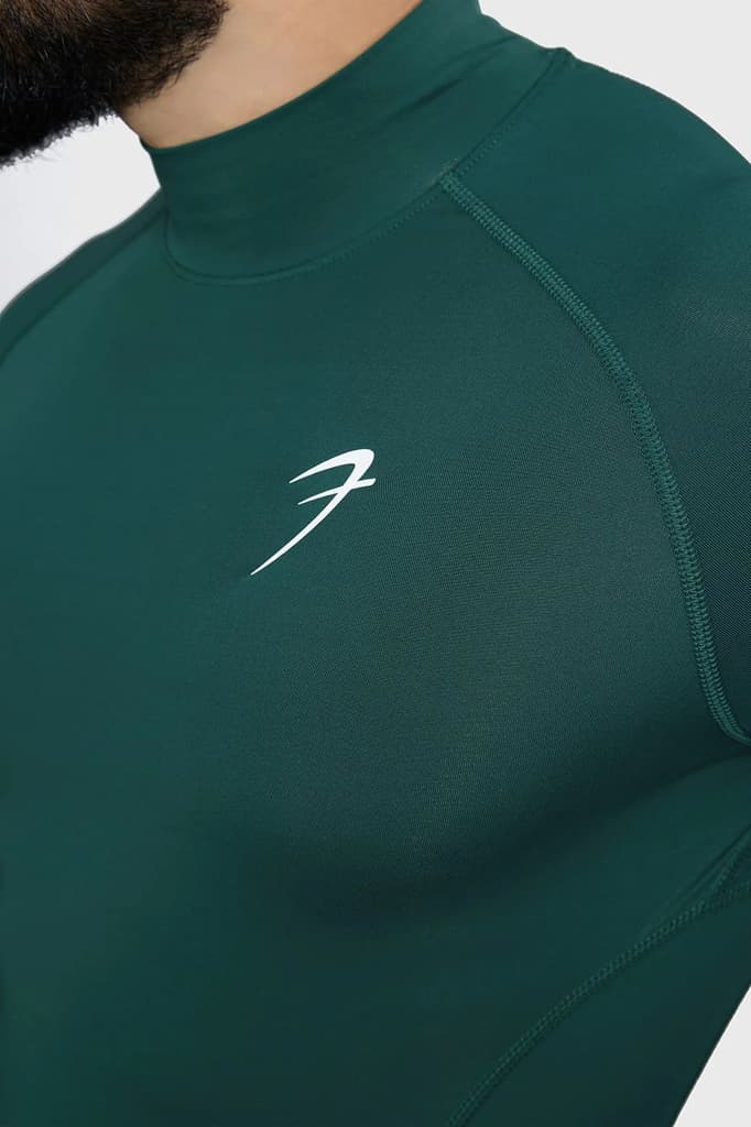 High Neck Compression Full Sleeves T-shirt Emerald — photo 3
