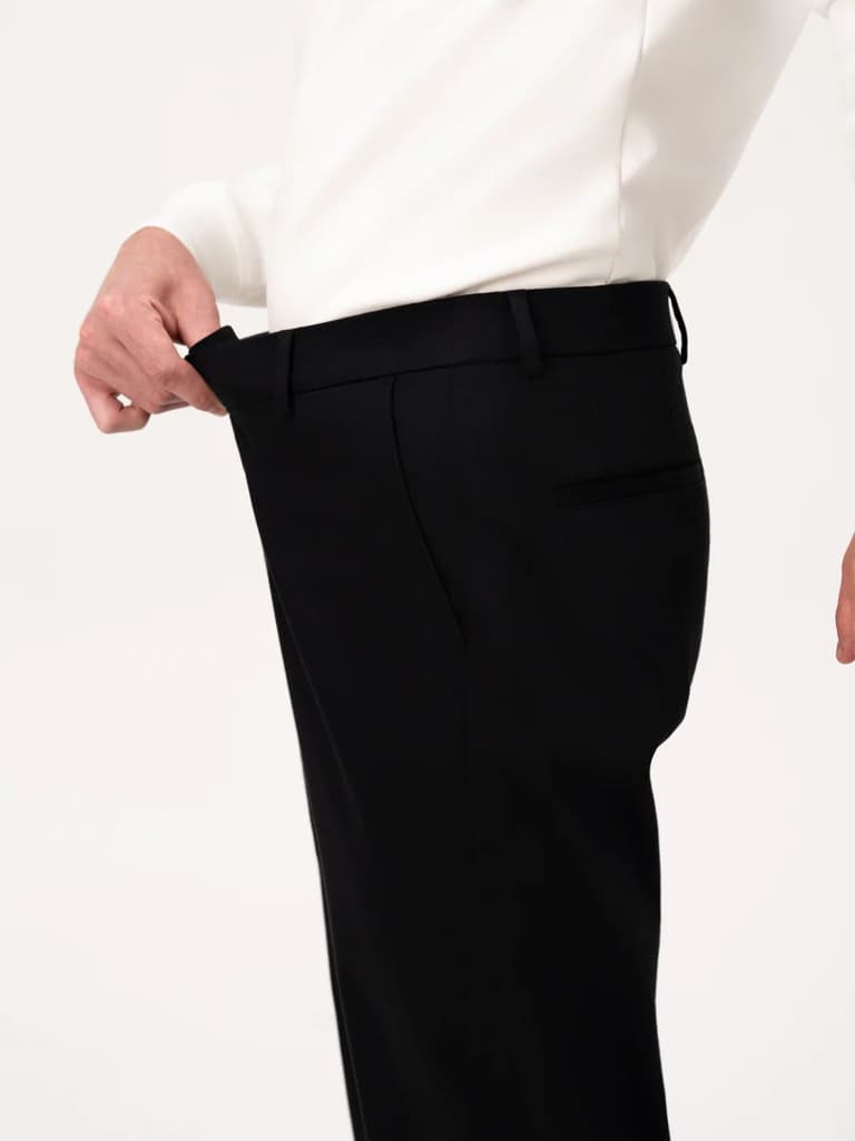 Noctara Black Relaxed Fit Stretch Chinos for Men — photo 6