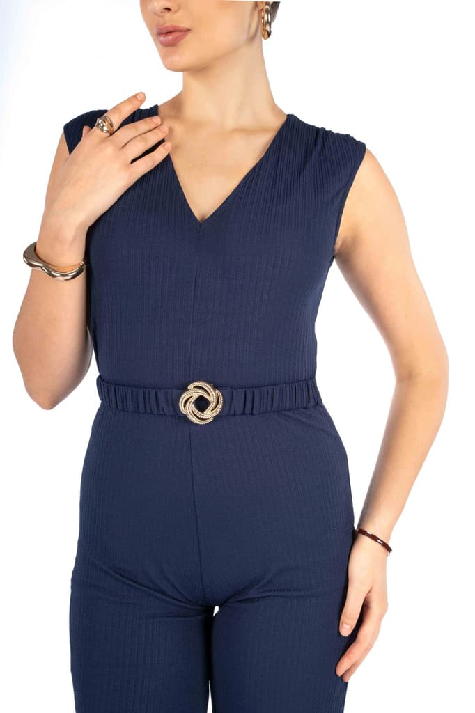 Mavi Royal Blue Korean Rib Fitted Jumpsuit — photo 4