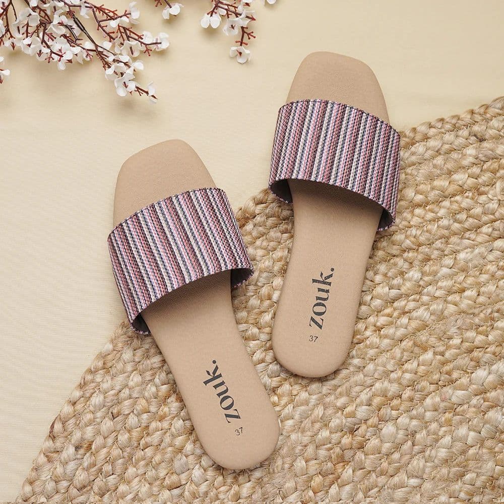 Rohtang Stripes Casual Flats — 36