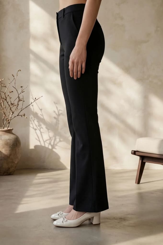 Black Slim Fit Bootcut Boss Pants — photo 2