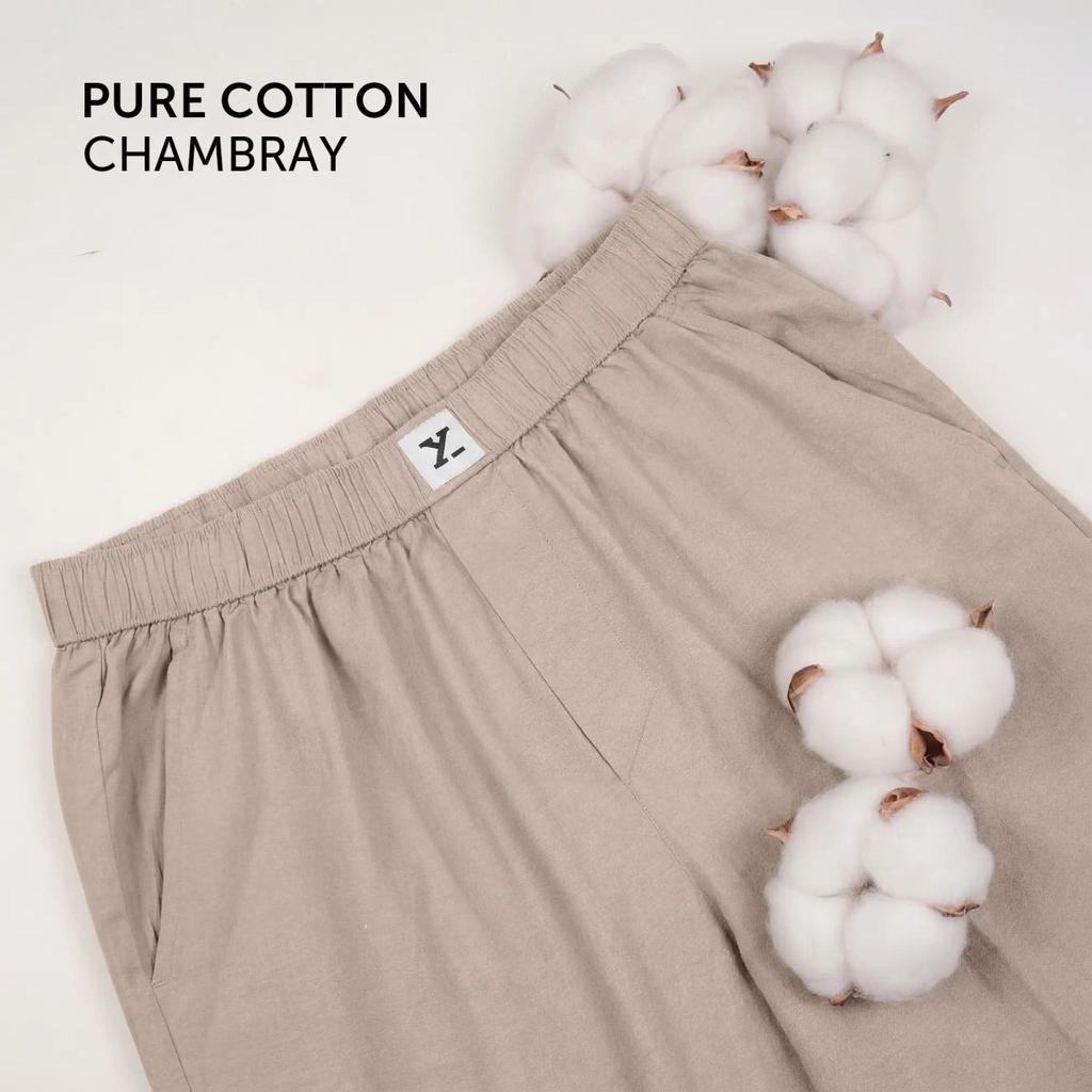 Ultra-Breathable Cotton Chambray Pyjamas - Taupe Grey — photo 3