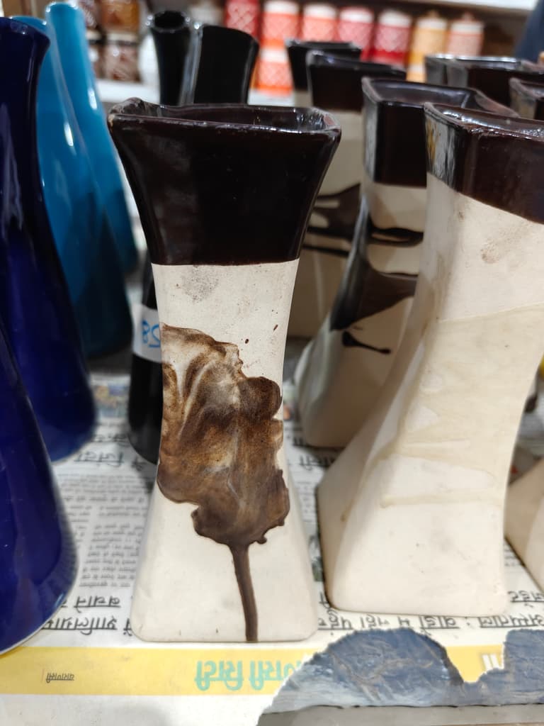 Vase with Brown Stain | Ceramic | Home Decor