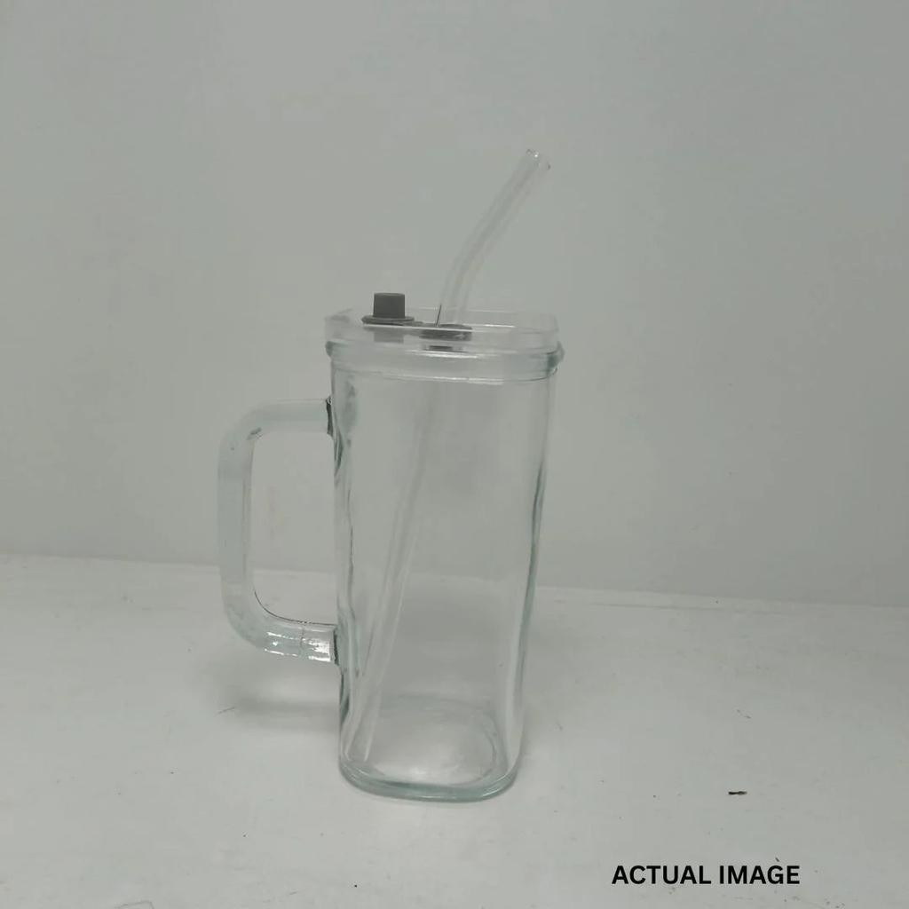 Square Glass Tumbler with Lid and Straw | Heat & Cold Resistant Drinkware — photo 8