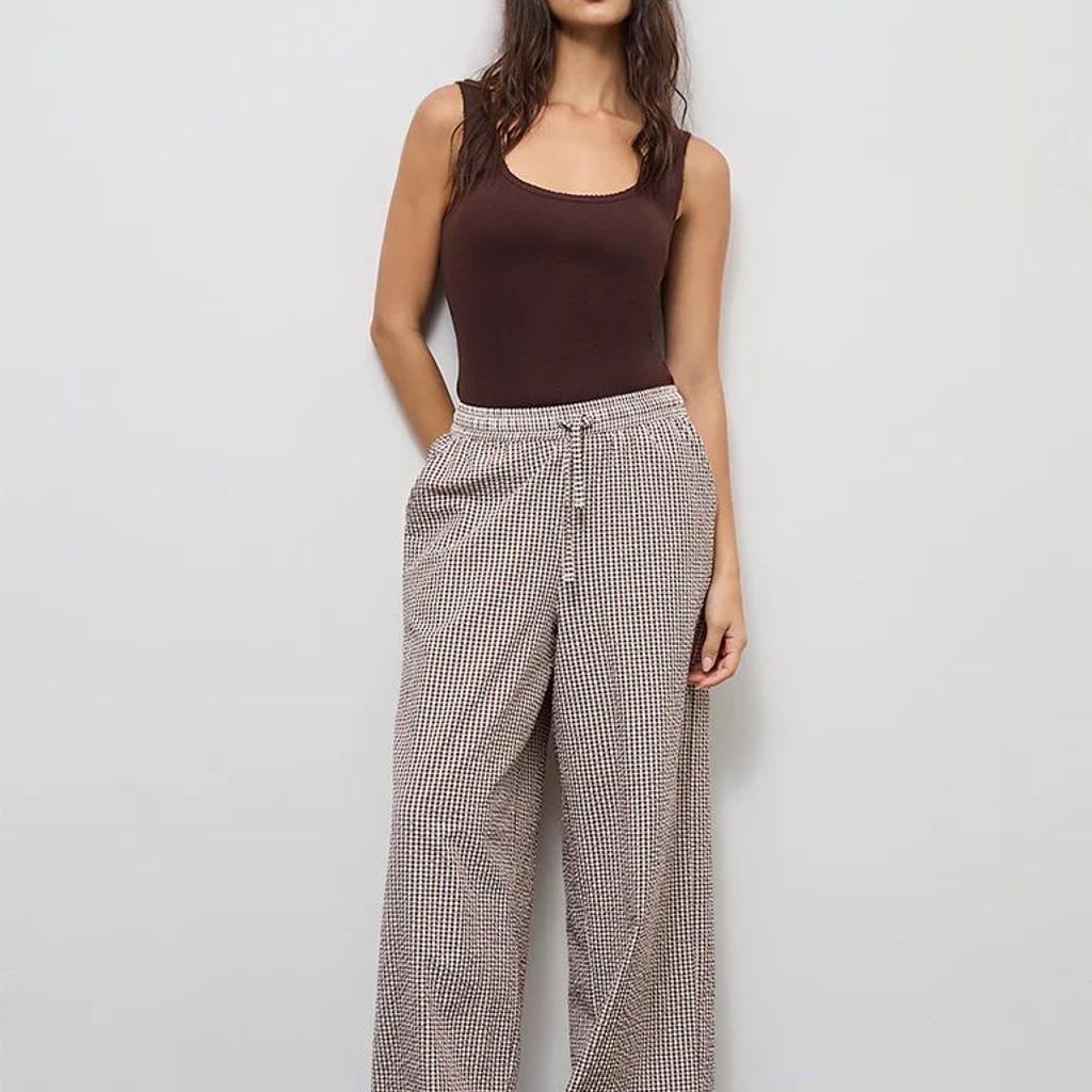 Wunderlove Dark Brown Ribbed-Textured Cotton Camisole