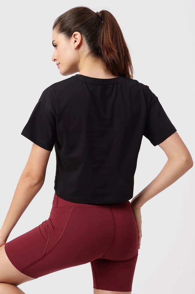 Brisk Fuaark Cotton Crop Top Black — photo 6