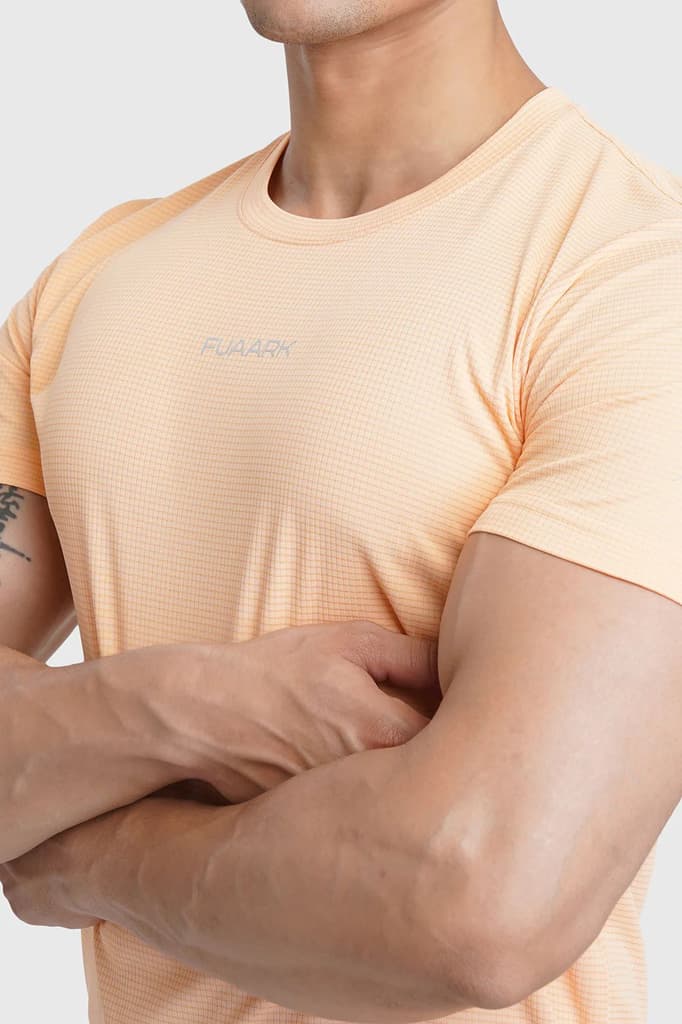 Checks Running T-shirt Peach — photo 3