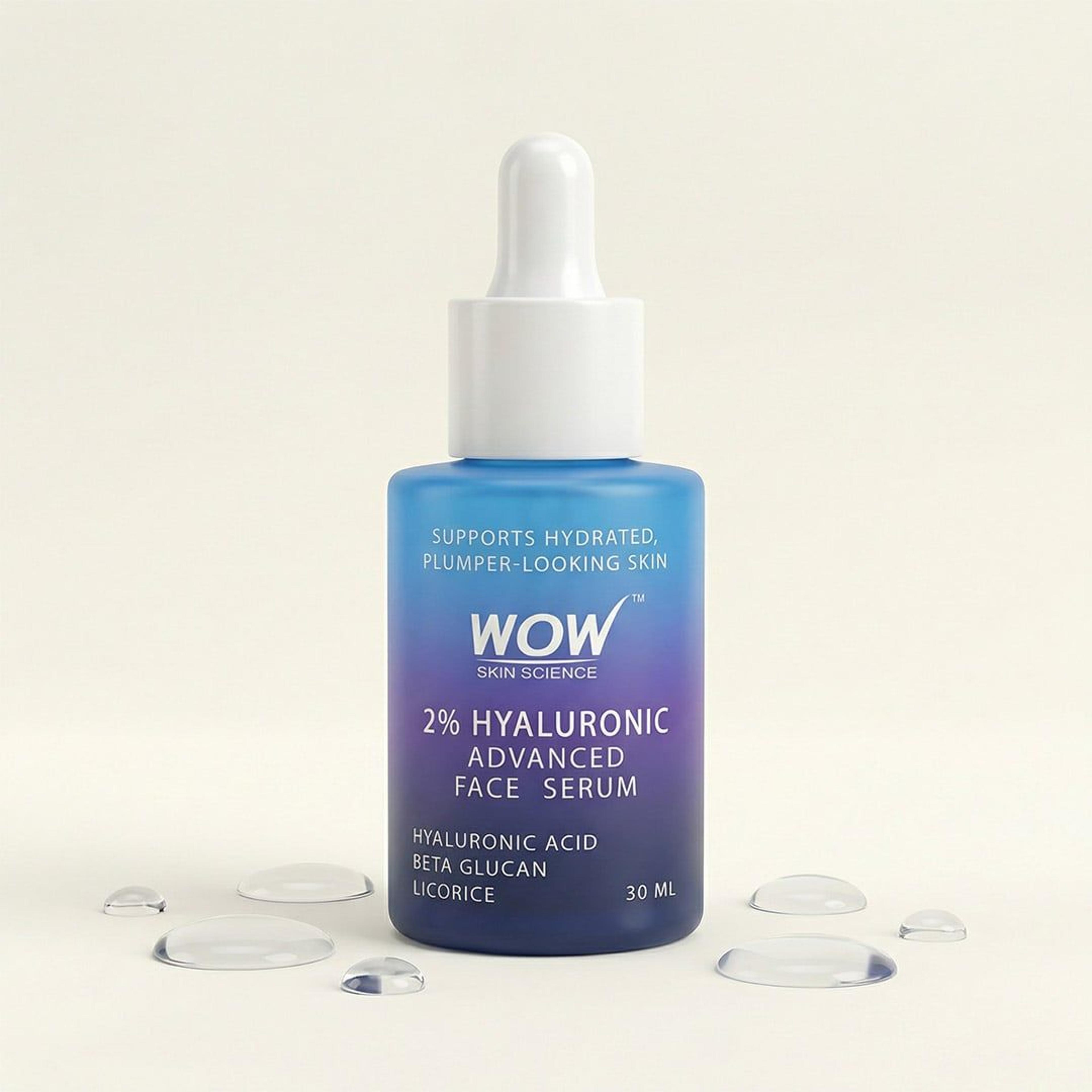 WOW 2% Hyaluronic Acid Face Serum Deep Hydration for Plump Skin