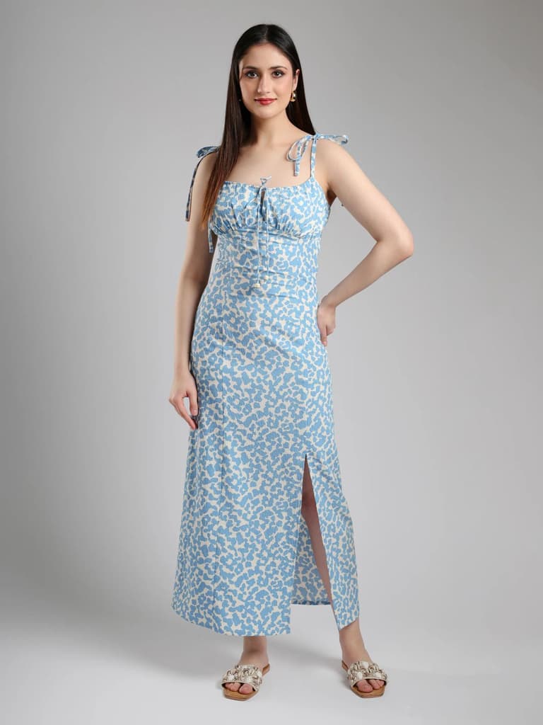Lyra Blue long Slit dress — photo 2