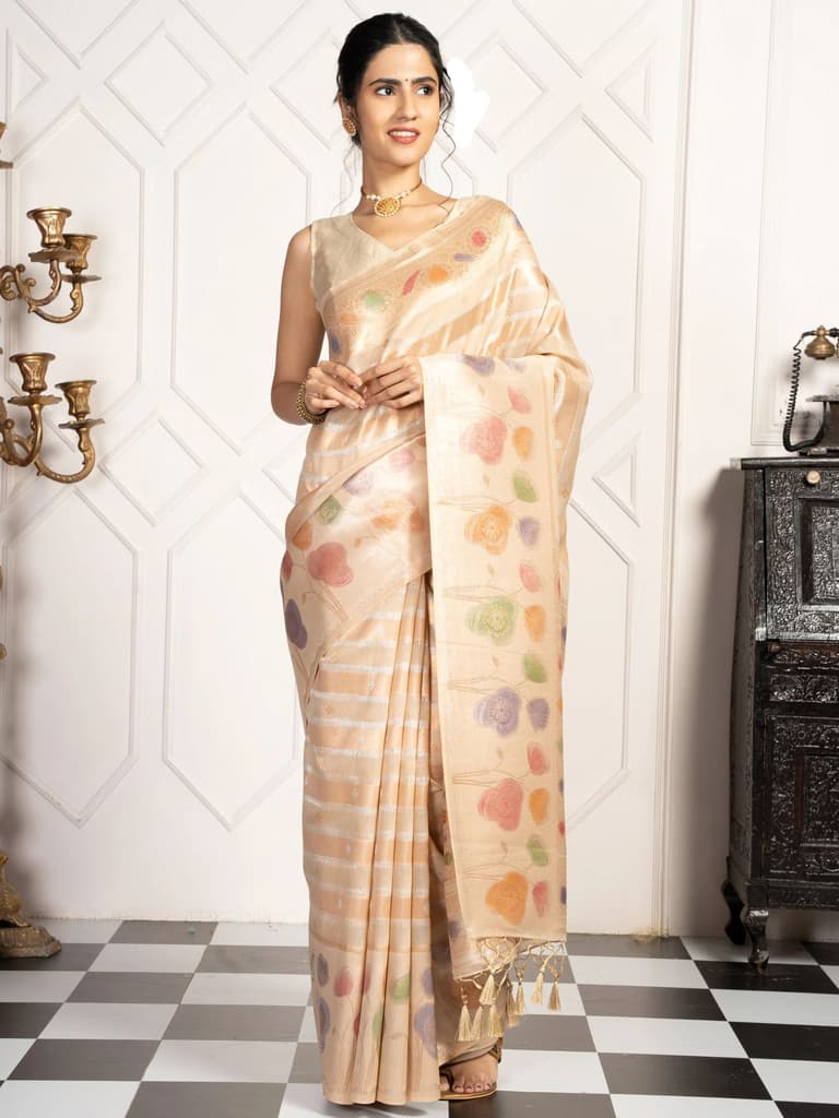 Mimosa Women's Woven Design Banarasi Style Art Silk Saree With Blouse Piece : SA00002064CKFREE — photo 3