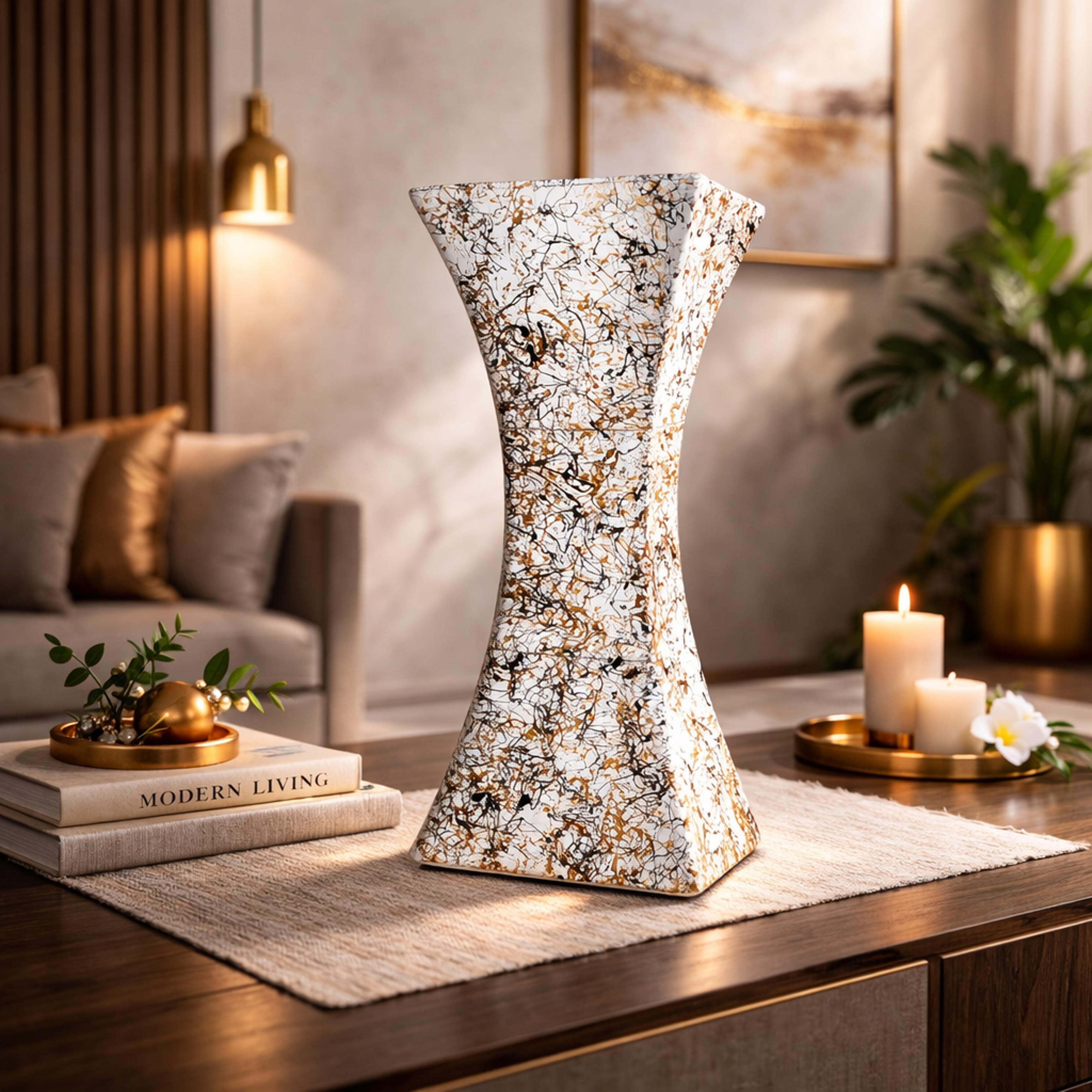 Ivory Marble Twist Vase