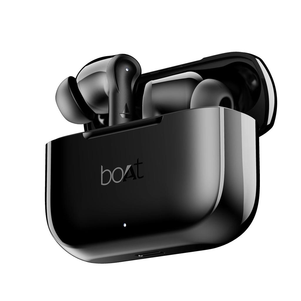 boAt Airdopes 161 (Metallic) | Wireless Earbuds with Massive Playback of upto 50 Hours, IPX4 Water & Sweat Resistance, IWP Technology, Type C Interface — Carbon Black