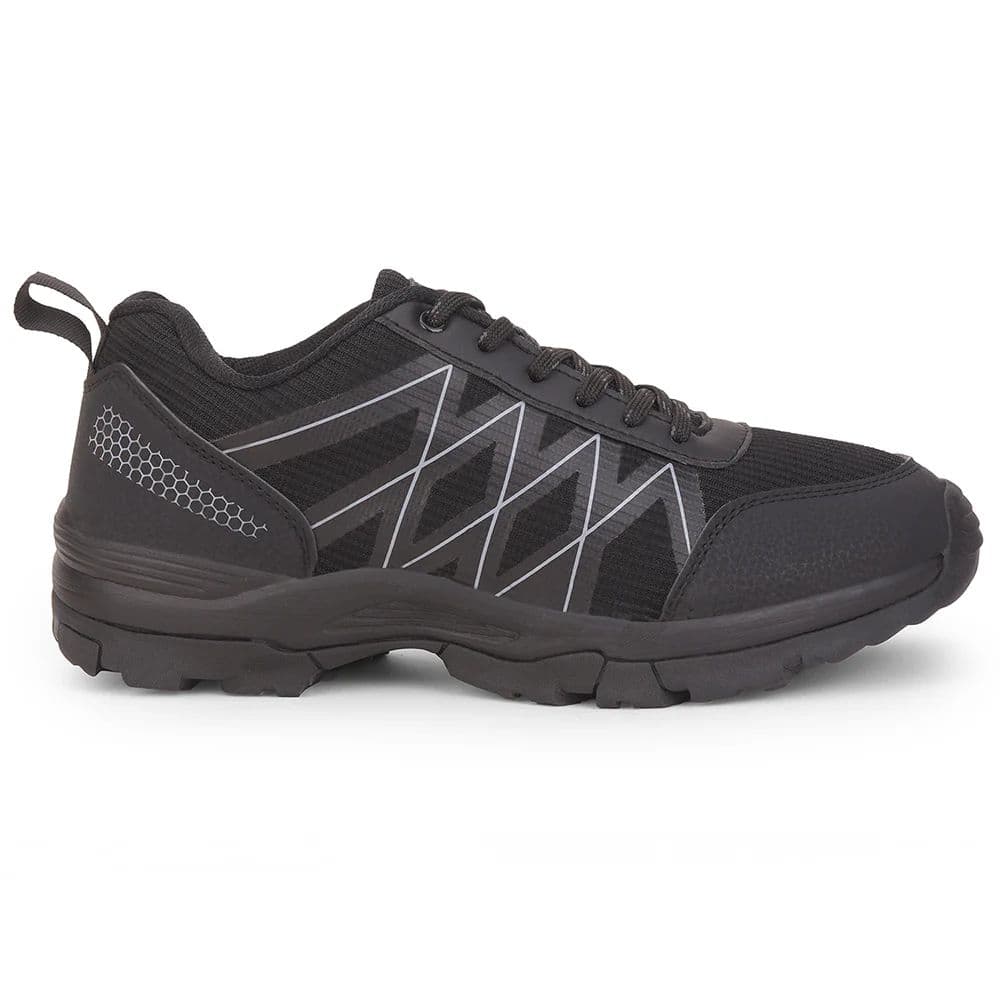 Leap7x Black Sports Lace-Up Trekking Shoes For Men MOUNTAIN2E By Liberty — photo 2
