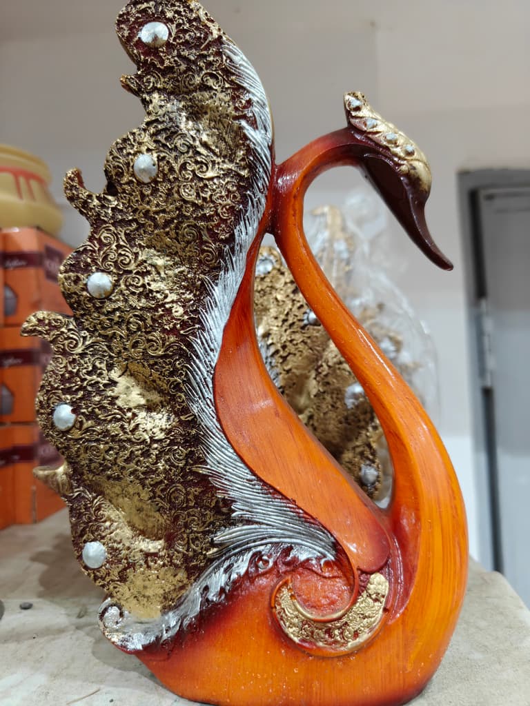 Gold Swan Statue | Decorative | Wood | Gold