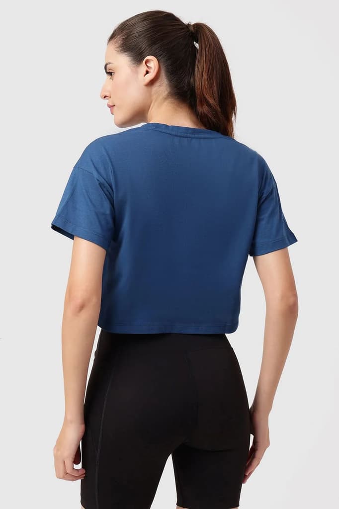 Brisk Cotton Crop Top Teal — photo 5