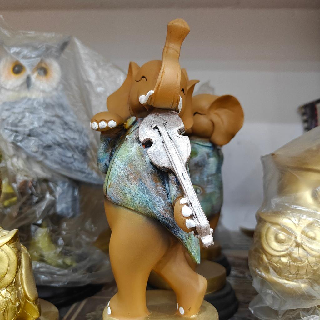 Elephant Figurine | Decorative | Ceramic | Brown
