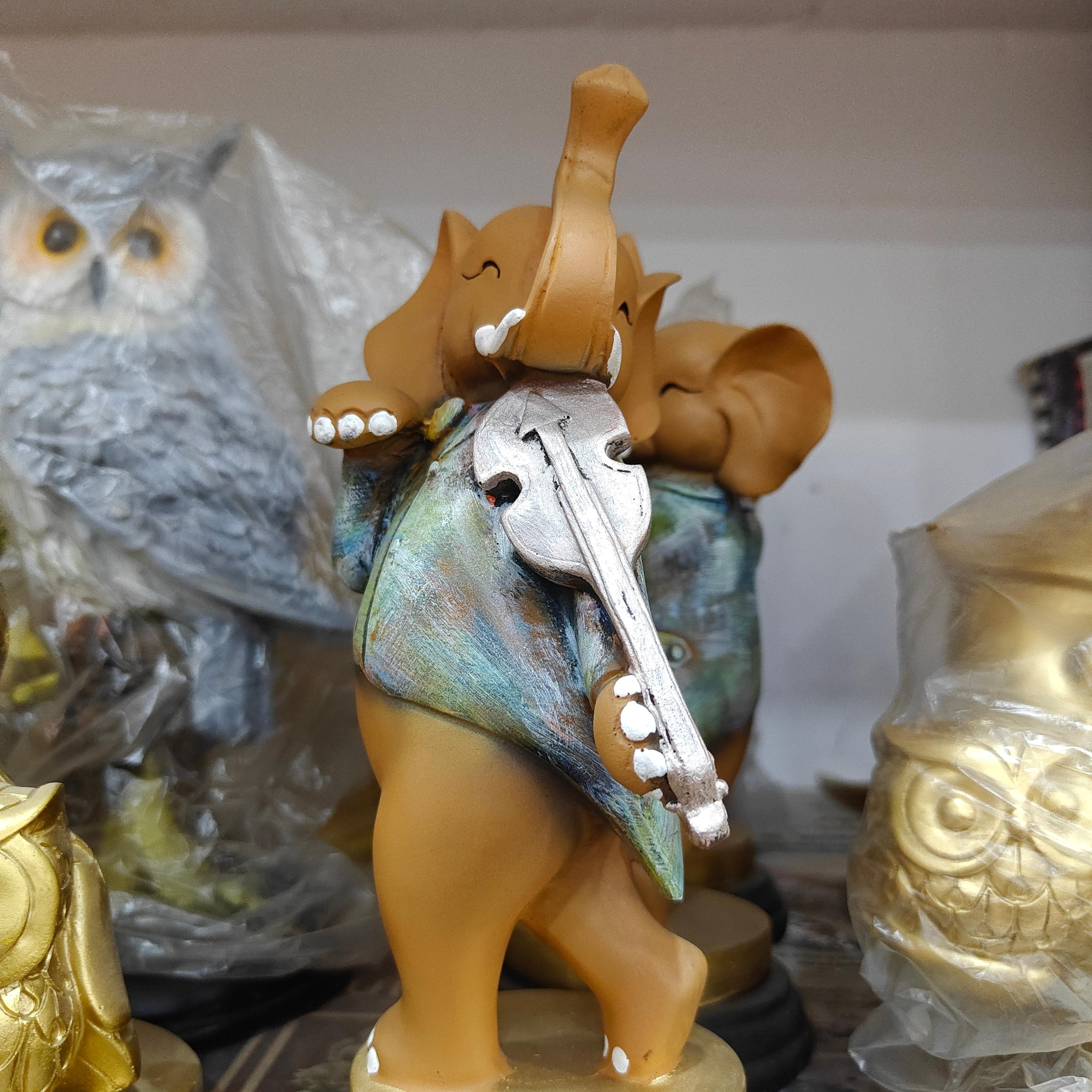 Elephant Figurine | Decorative | Ceramic | Brown