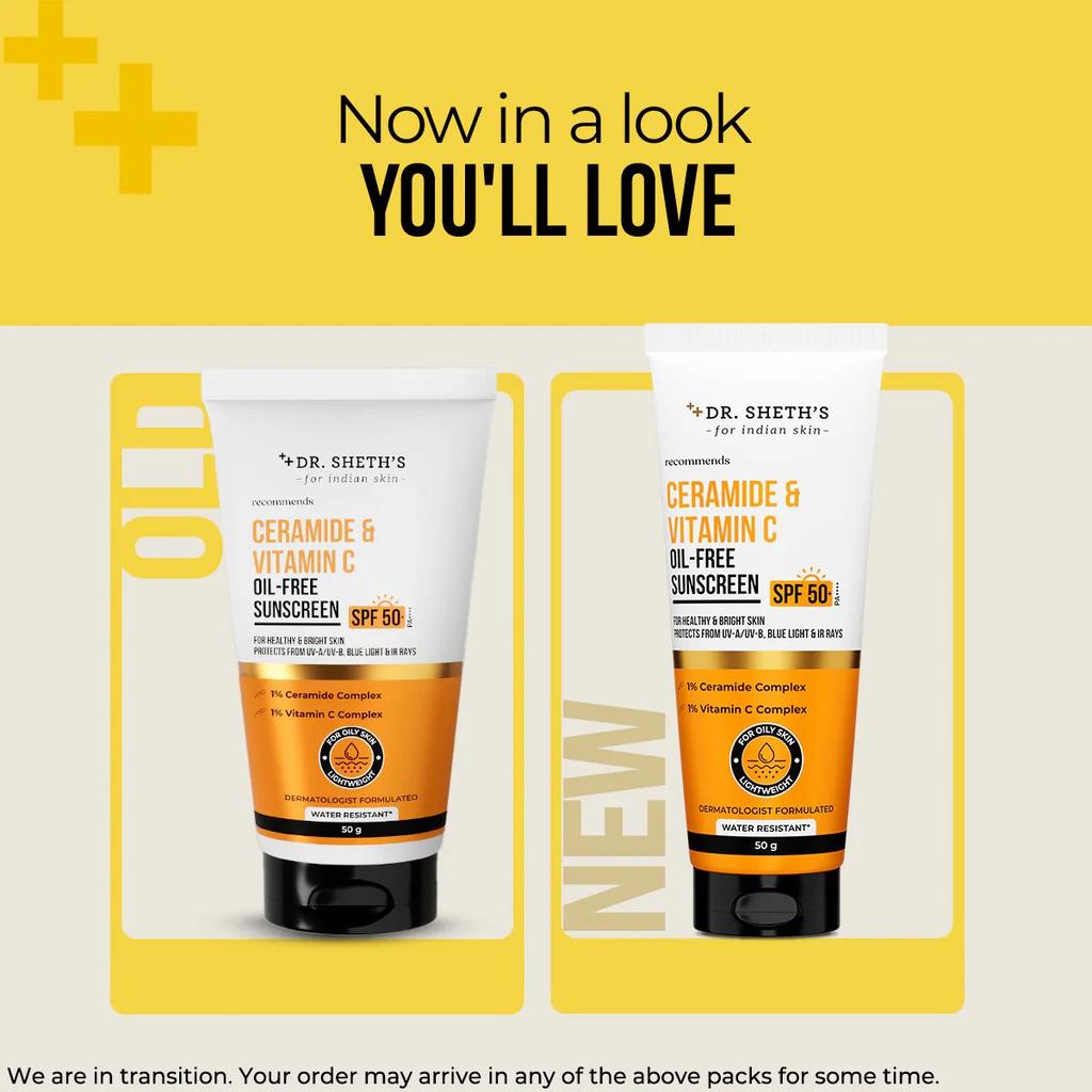 Ceramide & Vitamin C Oil Free Sunscreen - 50 gm In-Vivo Tested SPF 50+ PA ++++