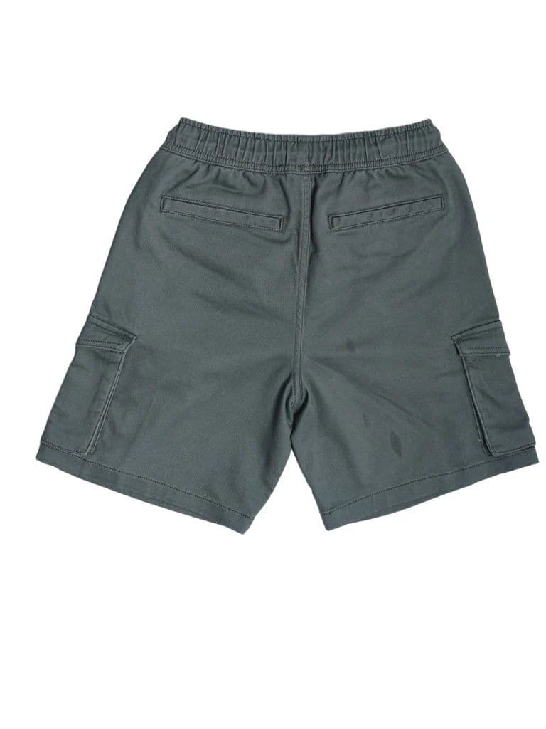 Y&F Kids Boys Olive Green Cargo Pocket Cotton-Blend Shorts — photo 4