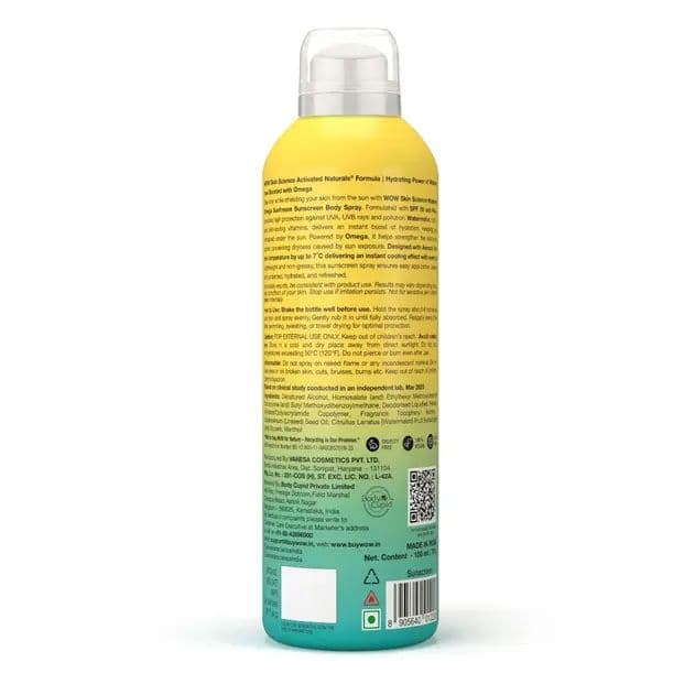Watermelon Aerosol Sunscreen Instant Cooling SPF 50 Body Spray