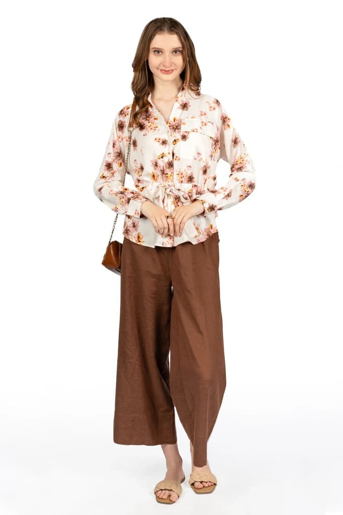 Floral Breeze Off-White Georgette Shirt — photo 7