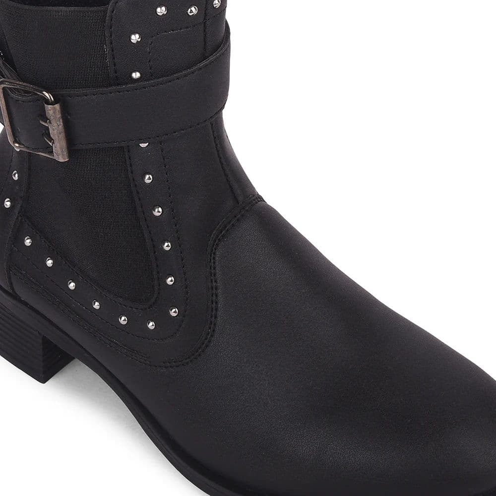 Senorita Black Casual Non Lacing Boots for Women BOOST-1E By Liberty — photo 6