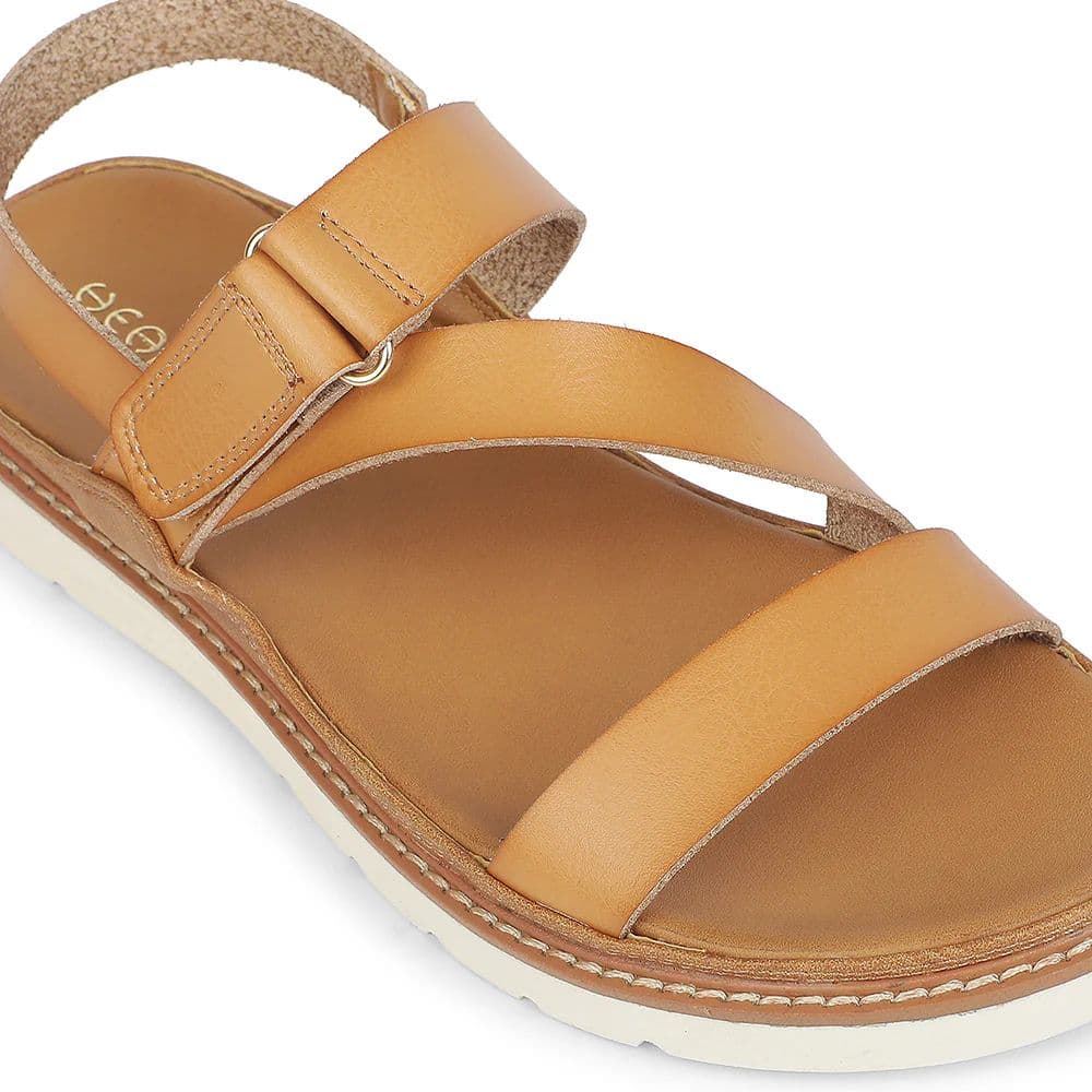 Healers Tan Casual Flat Sandal for Women ZQ-HDSN-07 by Liberty — photo 5