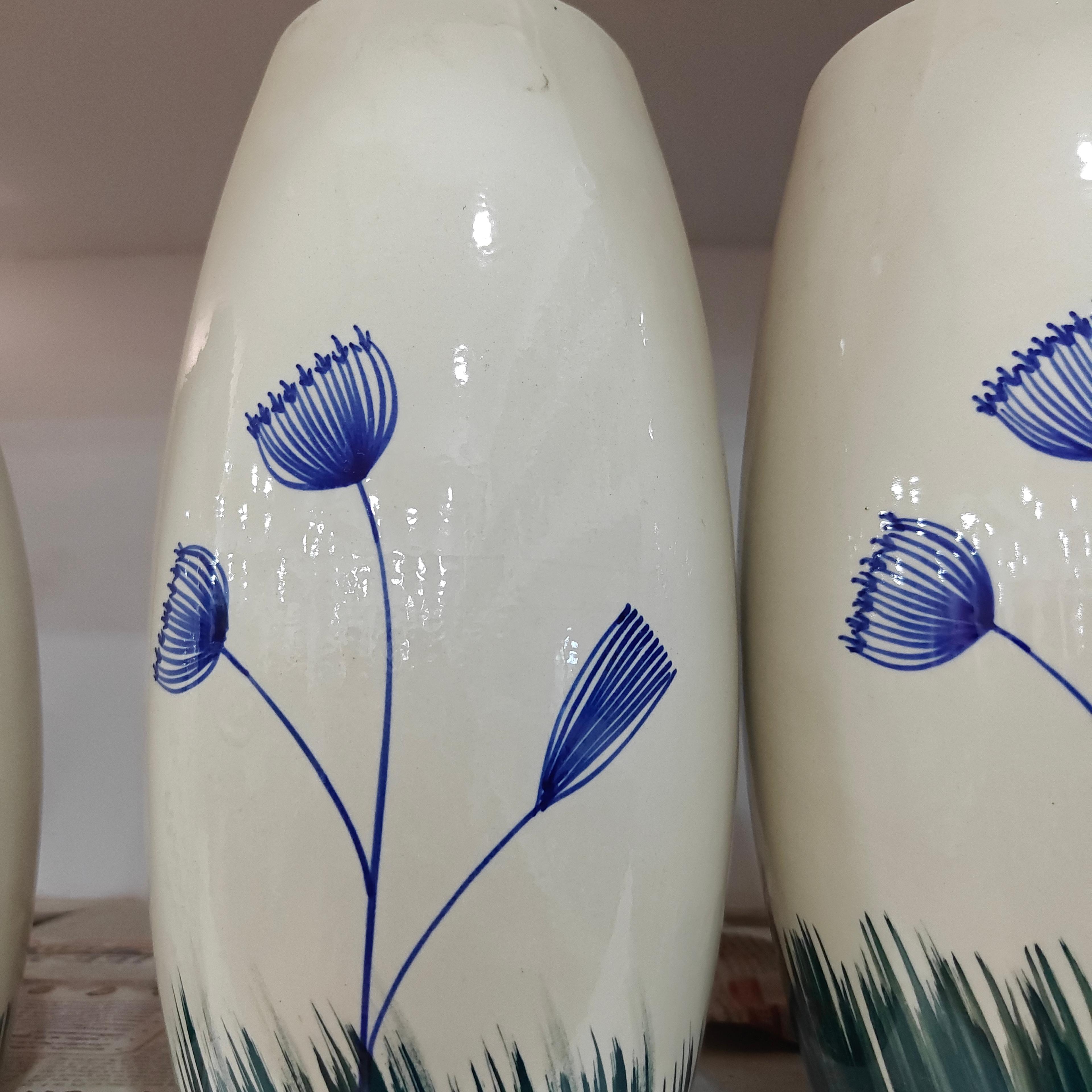 Blue Flowers Vase | Ceramic | Decorative | Blue