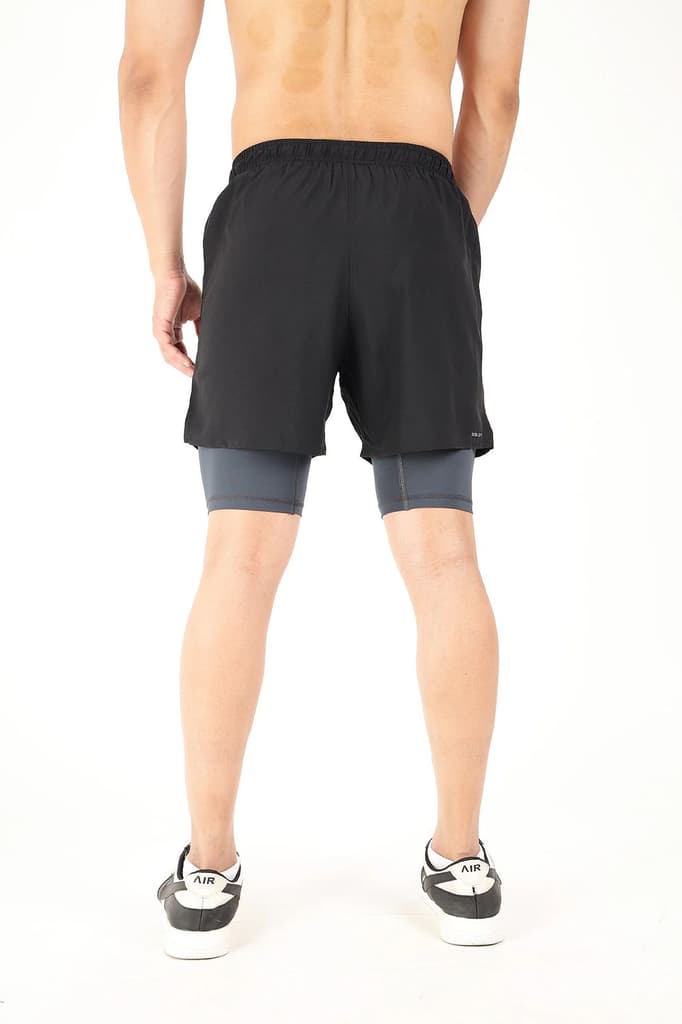 2 in 1 5" Compression Shorts Black — photo 4