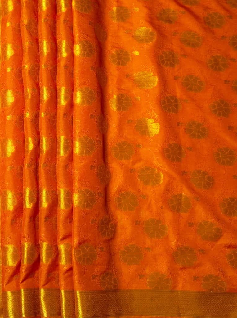 MIMOSA Women's Woven Design Kanjivaram Style Art Silk Saree with Blouse Piece - Rust ( SA00003142RSFREE ) — photo 6