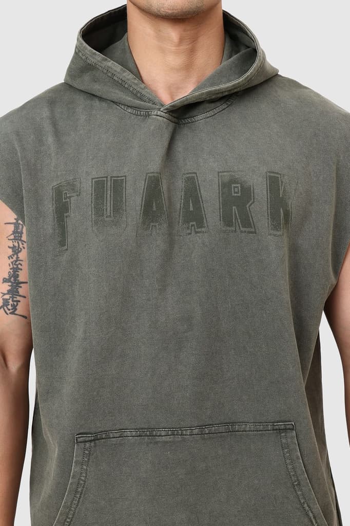 Shadow Washed Capsleeves Hoodie Olive — photo 3