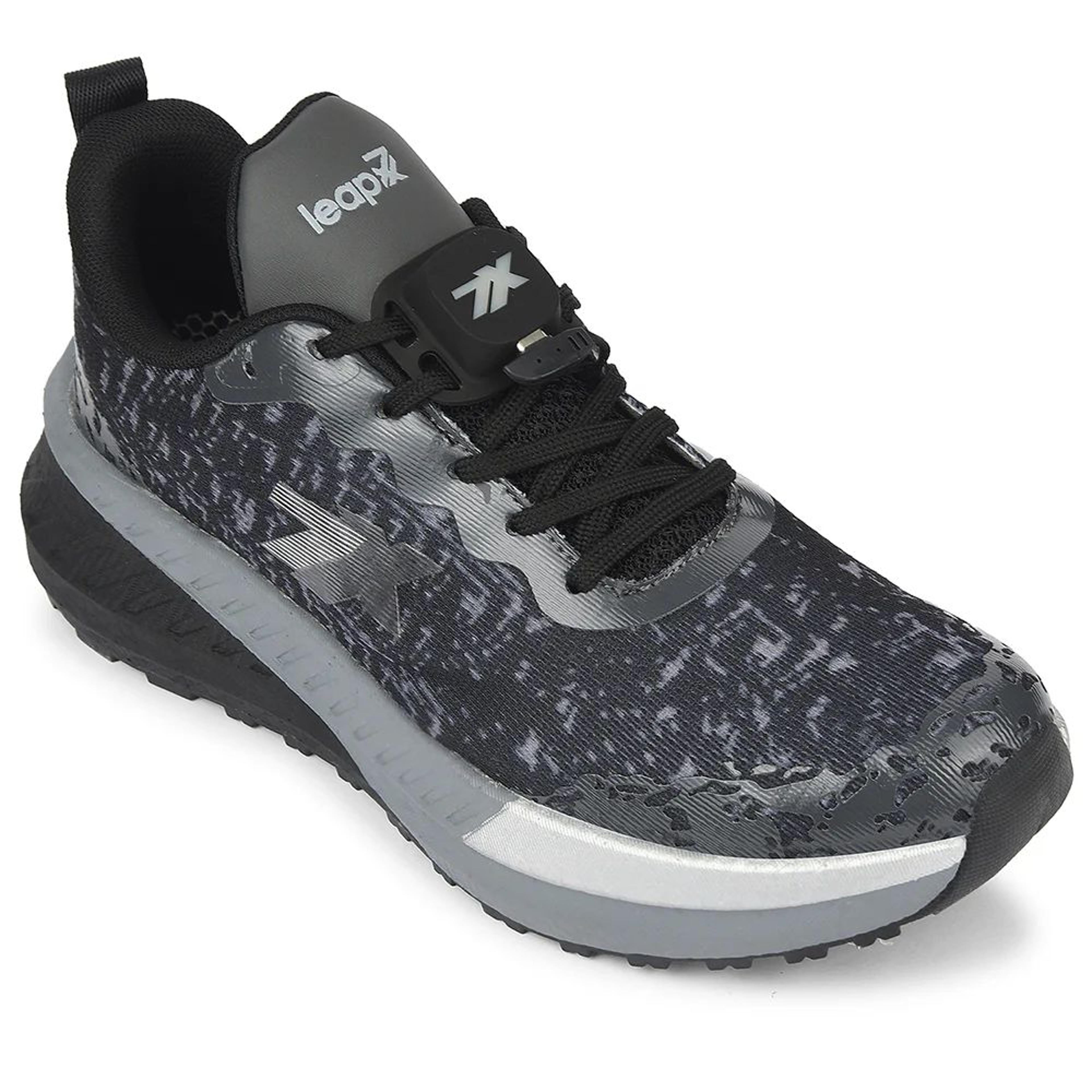 Leap7x Dark Grey Sports Lacing Running Shoes For Men XLM-07MS By Liberty