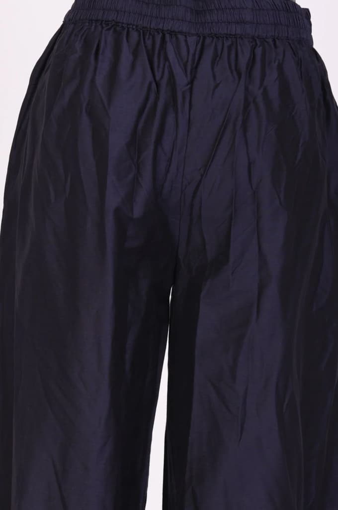 Navy Blue Floral Printed Georgette Straight Kurta with Parallel Pant Set — photo 8