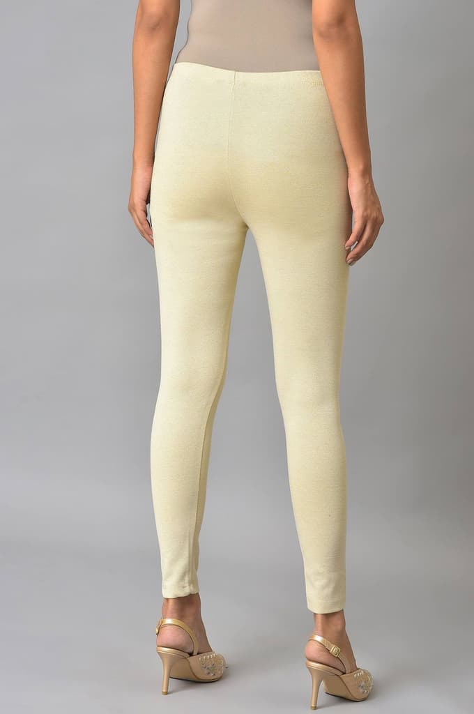 White Knitted Solid Winter Tights — photo 2