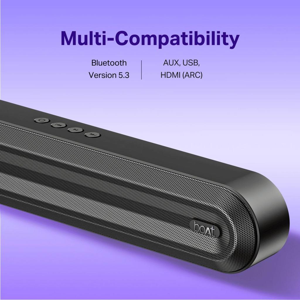 boAt Aavante 2.1 300 | Soundbar with 40W RMS, Wired Subwoofer & Multi-Connectivity