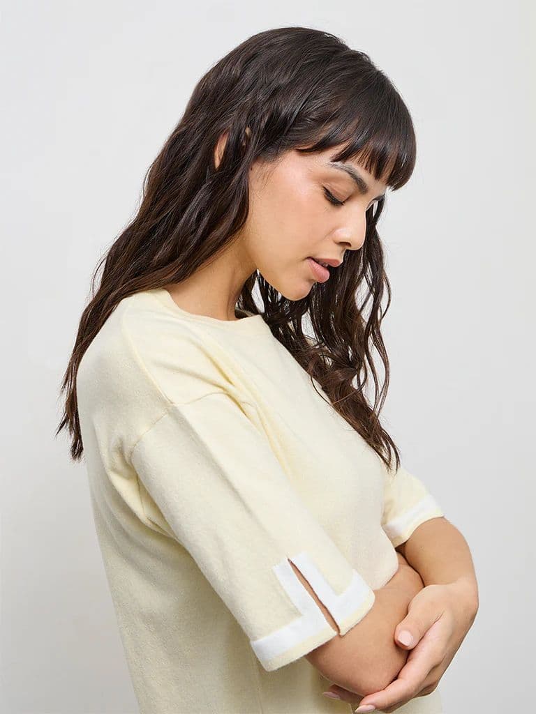 Wunderlove Light Yellow Contrast Detailed Top — photo 3