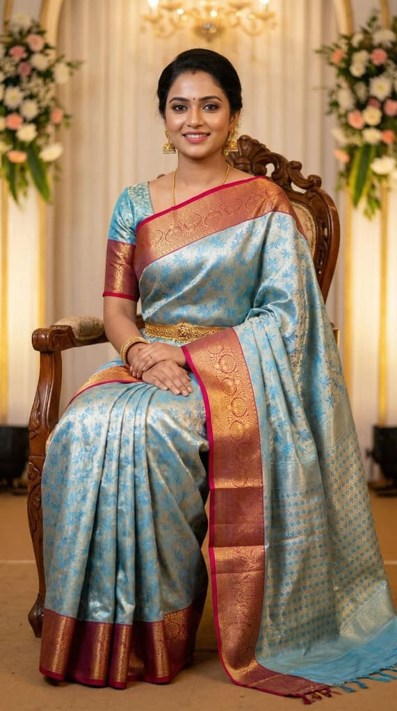MIMOSA Women's Woven Design Kanjivaram Style Art Silk Saree with Blouse Piece - Ananda (SA00002477ANFREE) — photo 4