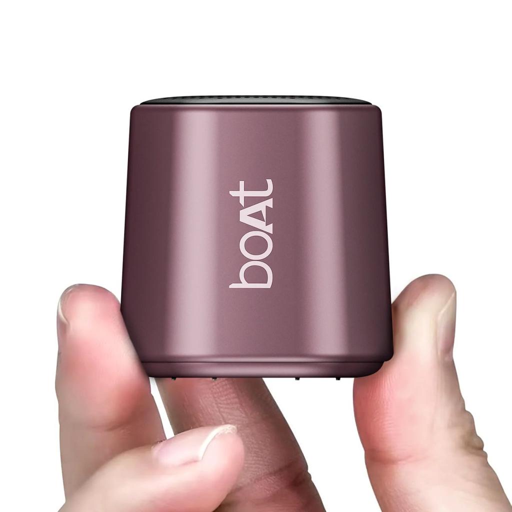 boAt Stone 100 | Portable Bluetooth Speaker with 3W boAt Signature Sound, 6 Hours Playback — Peppy Maroon