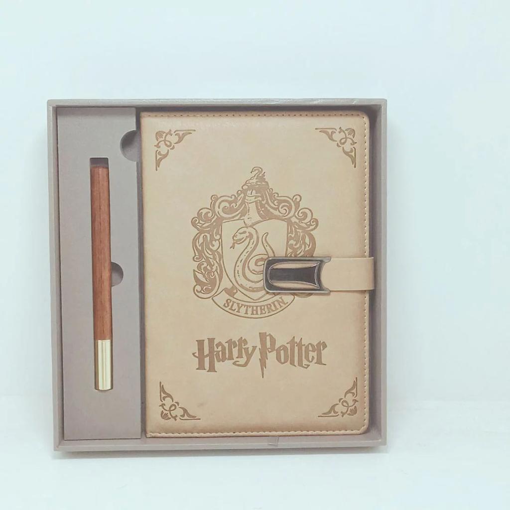 Harry Potter Premium Wizard Journal | Leather Notebook & Pen Gift Set — Slytherin