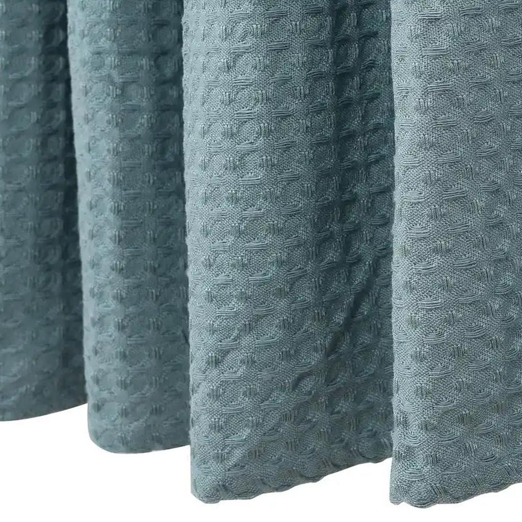 Lushomes Waffle Weave Shower Curtain - Aqua Blue | Thick Fabric | 70 x 72 inch | Rust-Resistant