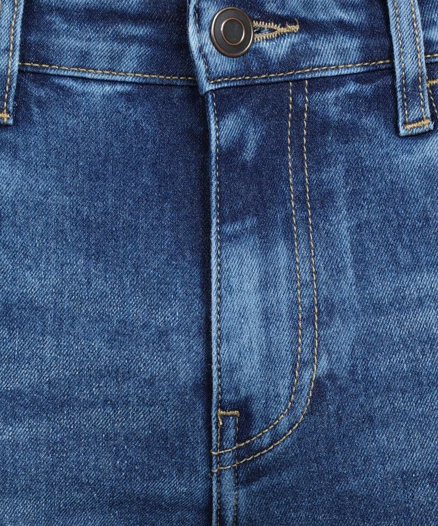 Men's Blue Skinny Fit Washed Jeans Stretchable — photo 7