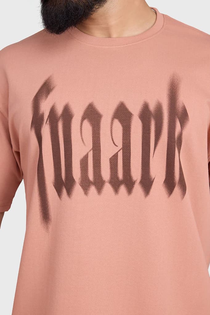 Blurred Oversized T-shirts Warm Beige — photo 3